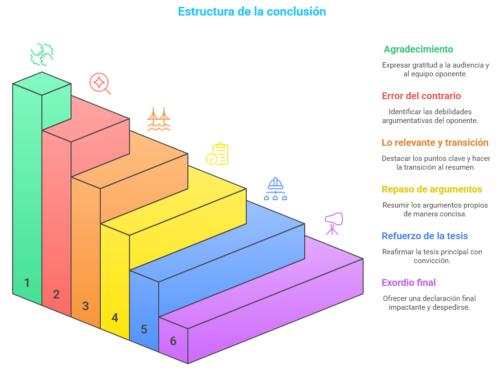 Conclusión del debate: estructura Los 6 elementos de la estructura de la conclusión del debate